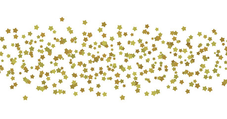 XMAS stars. Confetti celebration, Falling golden abstract decoration for party, birthday celebrate, (PNG transparent)