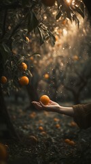 A Hand Gently Picking fruit - Generative AI