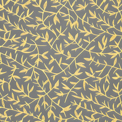 Fototapeta premium Silver and gold leaves pattern created with Generative AI Technology