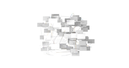 Fototapeta premium Motion of digital data flow. Communication and technology network concept with moving lines and dots