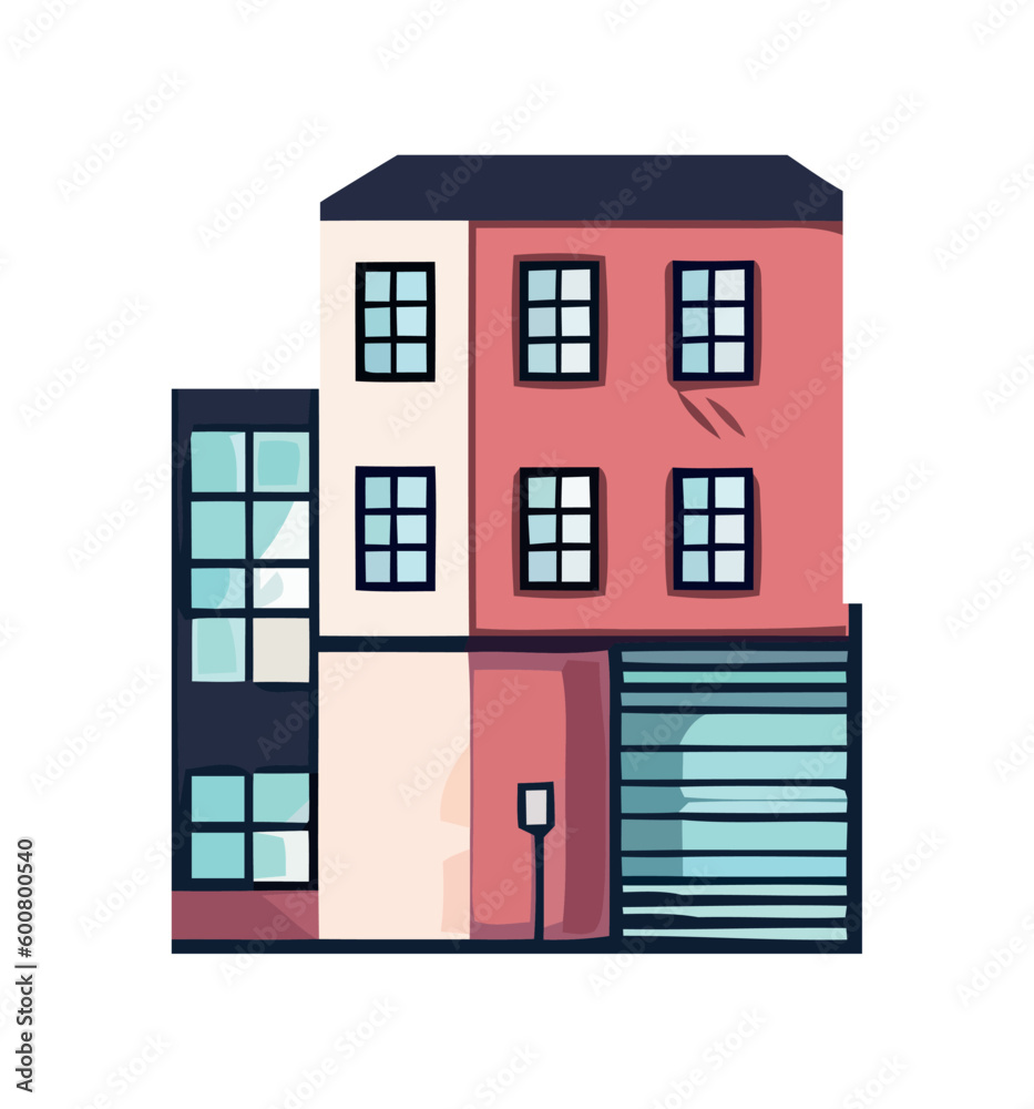 Poster Modern apartment building symbolizes city life