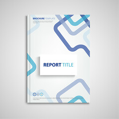 Brochures book or flyer with zigzag stripes in blue design