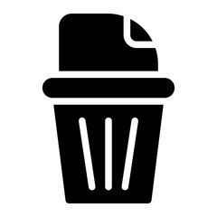 garbage bin glyph icon