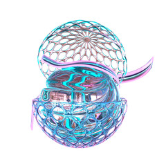 3D illustration Holographic Abstract Shape