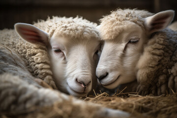 cute sheep sleeping