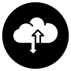 cloud computing glyph icon