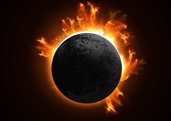 A 3D Total eclipse in detail. - obrazy, fototapety, plakaty