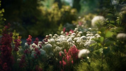 Lush Greenery And Blooming Flowers