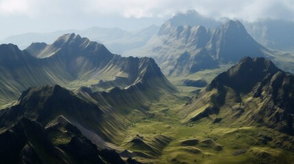 Mountain Landscape With Surrounding Valleys