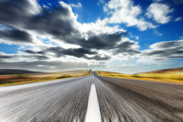 Fototapeta premium Country Road with Motion Blur
