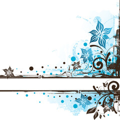 Floral Background Design in blue and brown.