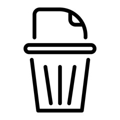 garbage bin line icon