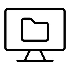 monitor line icon