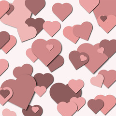 Beautiful Confetti Hearts Falling on Background. Invitation Template Background Design - 600804511