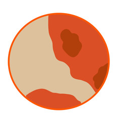 illustration of planet mars without background