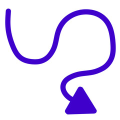 Colorful hand-painted arrows, illustrated cartoon drawings, arrow symbols pointing up, down, left and right, knotted doodle lines.