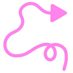 Colorful hand-painted arrows, illustrated cartoon drawings, arrow symbols pointing up, down, left and right, knotted doodle lines.