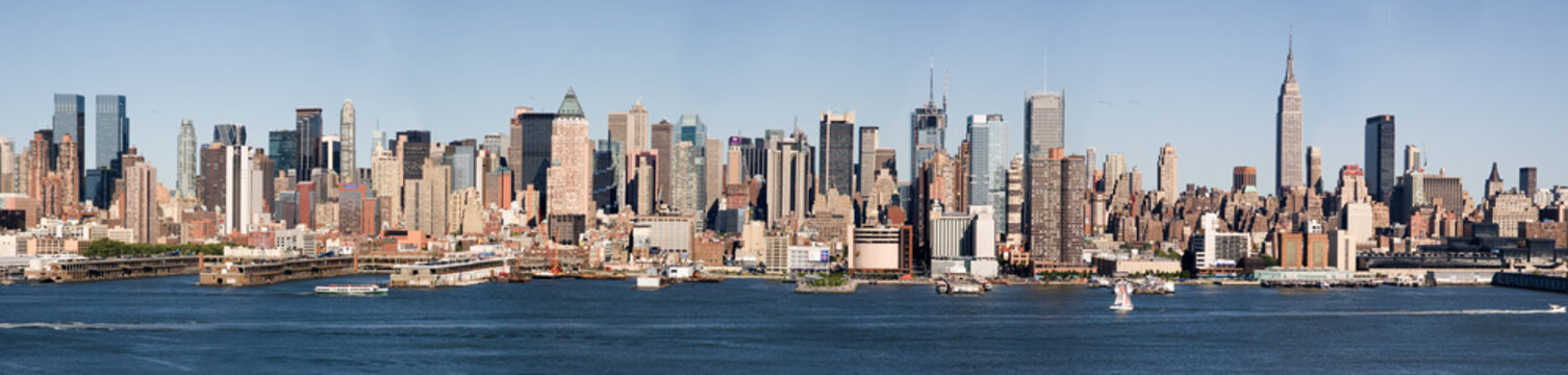 A view of New York City from across the Hudson River.