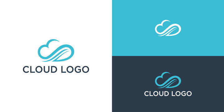 Cloud stylish logo and icons