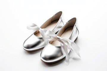 Shoe, ballet flat on white background (Ai generated)
