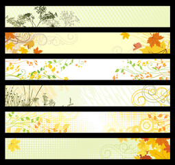 Naklejka na ściany i meble Floral & autunm website banners. 468x60 & 730x90 sizes / light collection