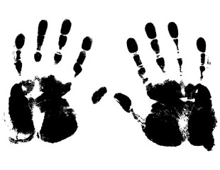 Dirty grungy Vectorized hand prints and finger smeers
