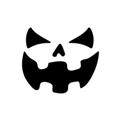 Scary ghost face. Ghost mask. Pumpkin carved devil face for Halloween.