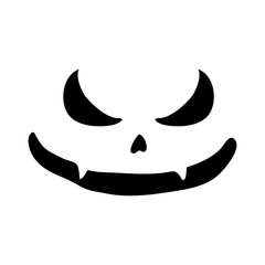 Scary ghost face. Ghost mask. Pumpkin carved devil face for Halloween.