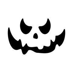 Scary ghost face. Ghost mask. Pumpkin carved devil face for Halloween.