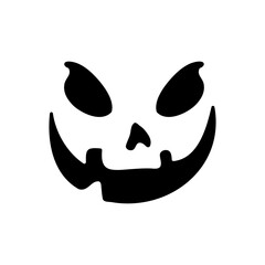 Scary ghost face. Ghost mask. Pumpkin carved devil face for Halloween.