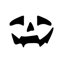 Scary ghost face. Ghost mask. Pumpkin carved devil face for Halloween.