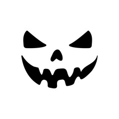 Scary ghost face. Ghost mask. Pumpkin carved devil face for Halloween.