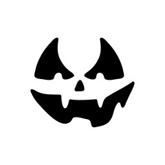 Scary ghost face. Ghost mask. Pumpkin carved devil face for Halloween.