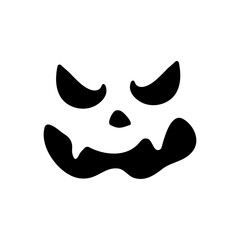 Scary ghost face. Ghost mask. Pumpkin carved devil face for Halloween.