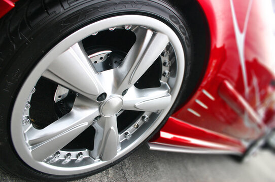 Red Sport Car Wheel