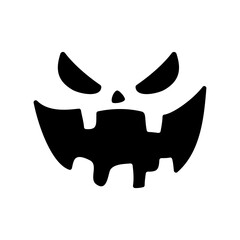 Scary ghost face. Ghost mask. Pumpkin carved devil face for Halloween.