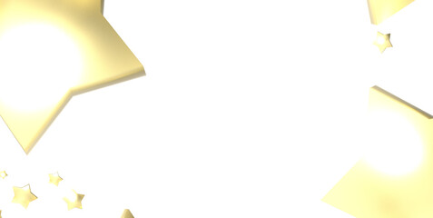 XMAS Stars - Holiday golden decoration, glitter frame isolated -