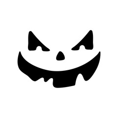 Scary ghost face. Ghost mask. Pumpkin carved devil face for Halloween.