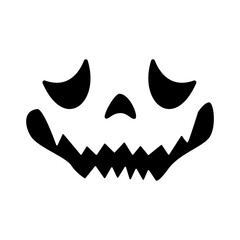 Fototapeta premium Scary ghost face. Ghost mask. Pumpkin carved devil face for Halloween.