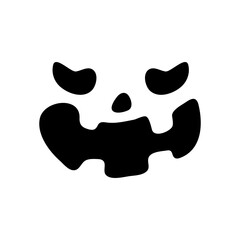 Scary ghost face. Ghost mask. Pumpkin carved devil face for Halloween.