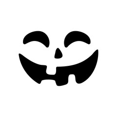 Scary ghost face. Ghost mask. Pumpkin carved devil face for Halloween.