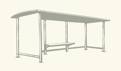 Vector drawing. Canopy of a transport stop