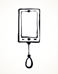 Vector drawing. Mobile phone with gallows