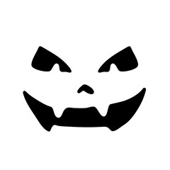 Scary ghost face. Ghost mask. Pumpkin carved devil face for Halloween.