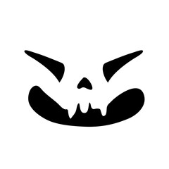 Scary ghost face. Ghost mask. Pumpkin carved devil face for Halloween.