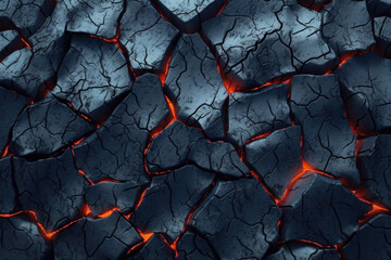 Beautifully Dangerous Manifestations Of Nature In The Form Of Magma With Black Frozen Pieces Created With The Help Of Artificial Intelligence For Graphic And Design Needs - obrazy, fototapety, plakaty