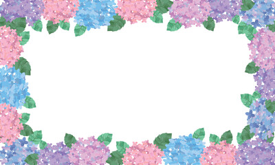 紫陽花のイラストフレーム素材