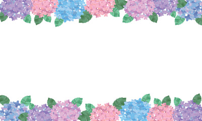 紫陽花のイラストフレーム素材