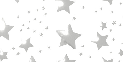 Obraz premium Seamless pattern with small silver stars on white background. - png transparent
