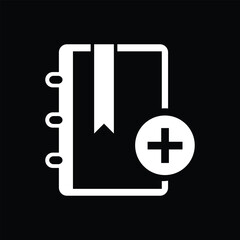 File with plus symbol, logo illustration. Editable stroke